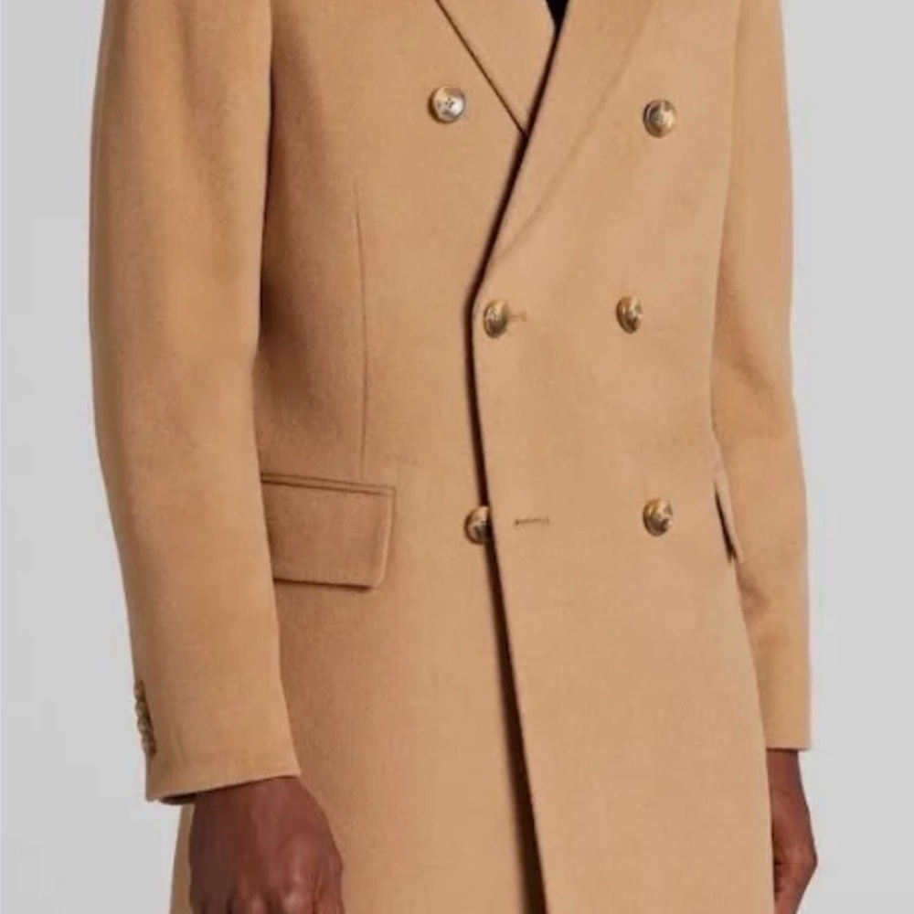 Jos. A. Bank Men's Camel Double-Breasted Overcoat
